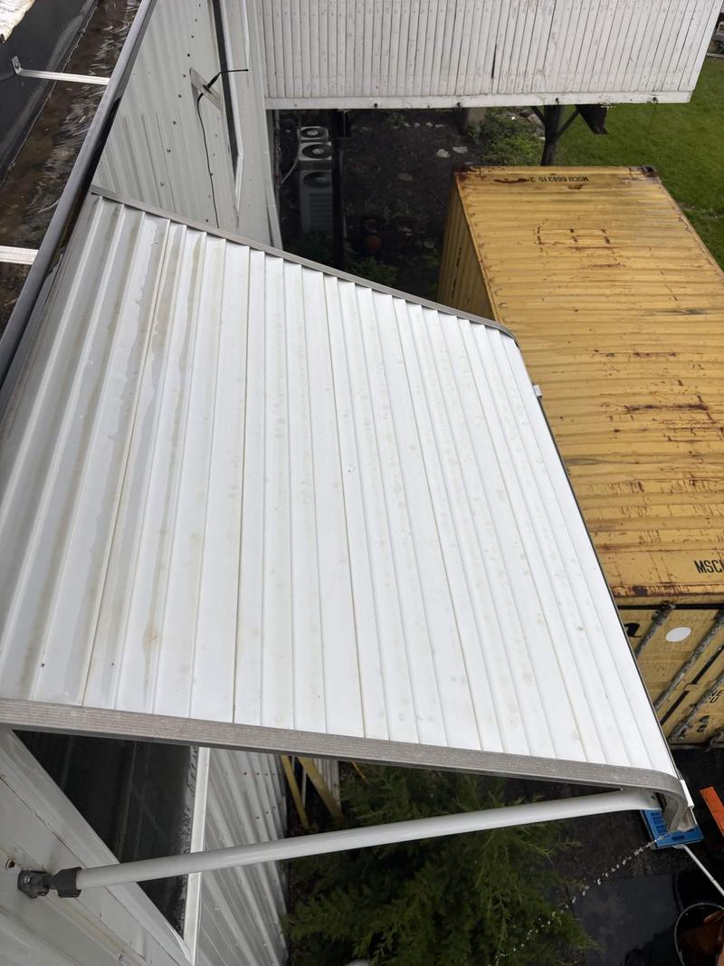 Metal awning, after cleaning