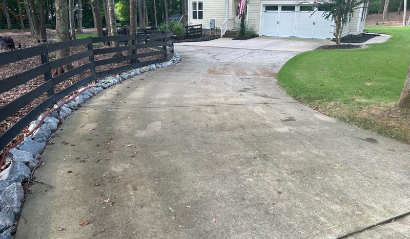 Driveway, before cleaning