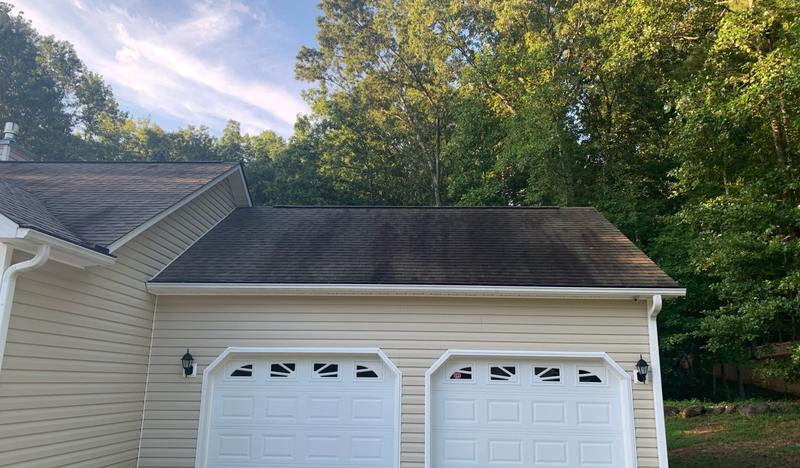 Garage roof, before cleaning